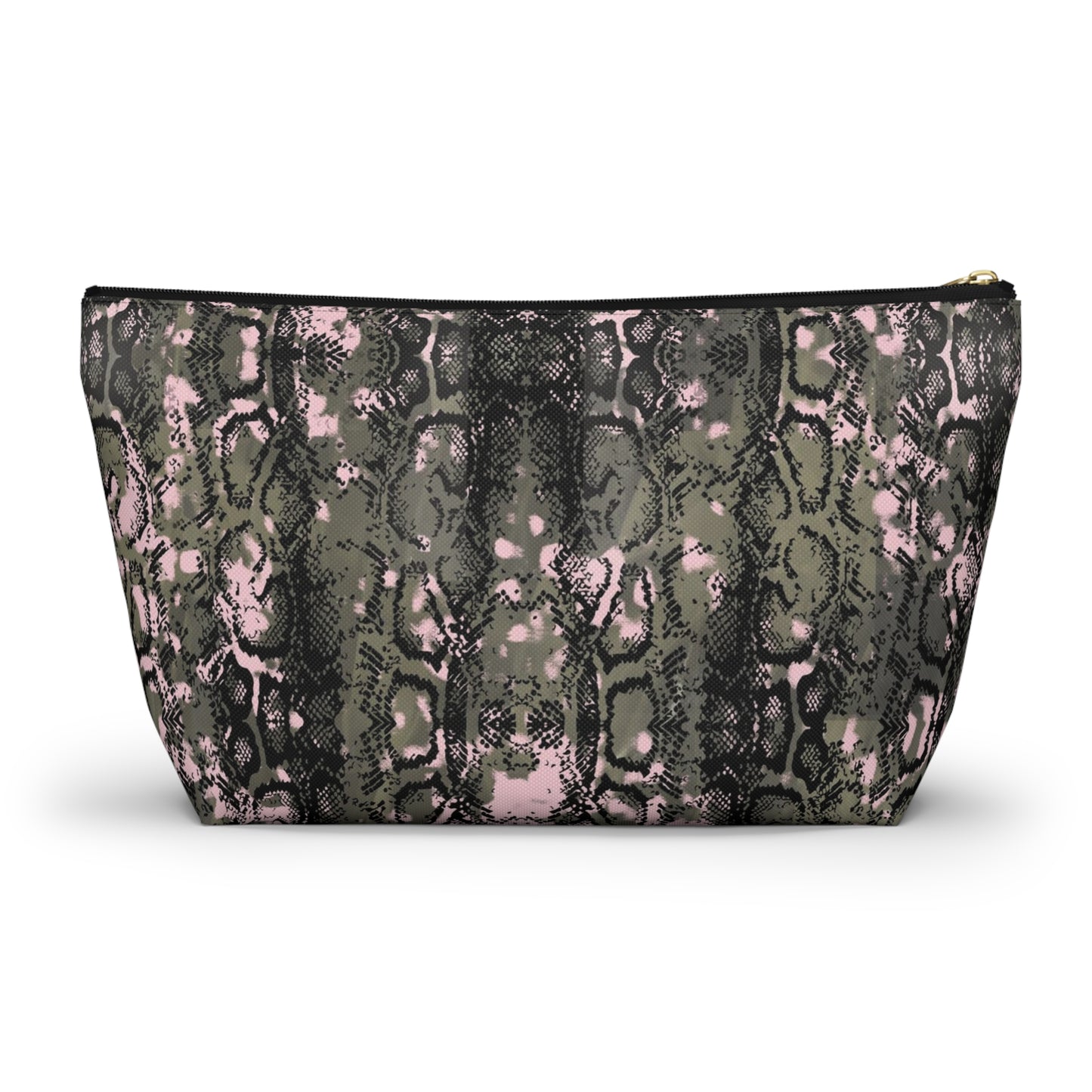 Pink Snake Skin Accessory Pouch w T-bottom
