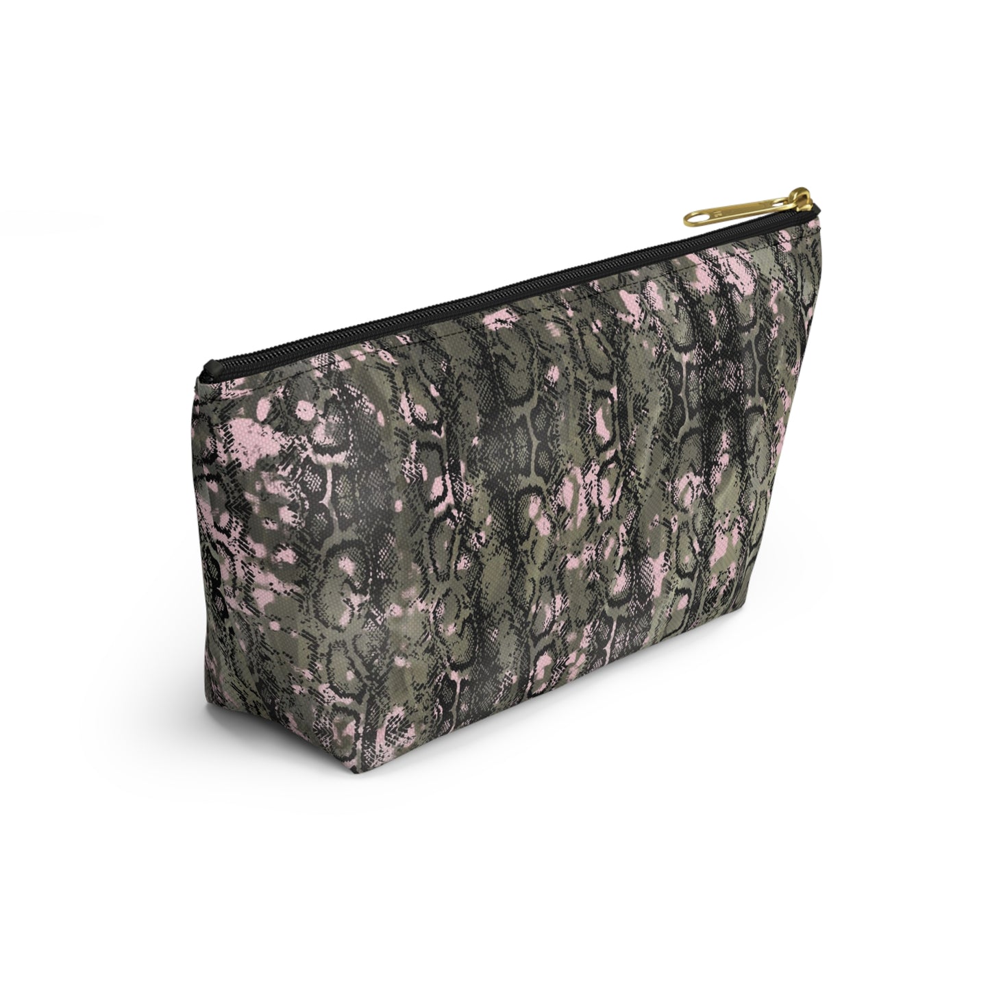 Pink Snake Skin Accessory Pouch w T-bottom