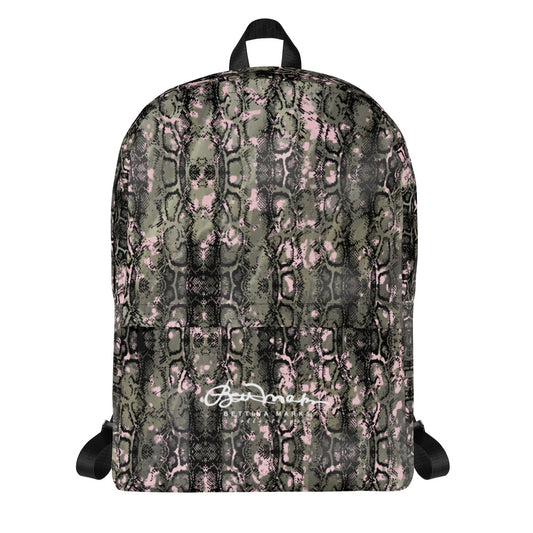 Pink Snake Skin Backpack