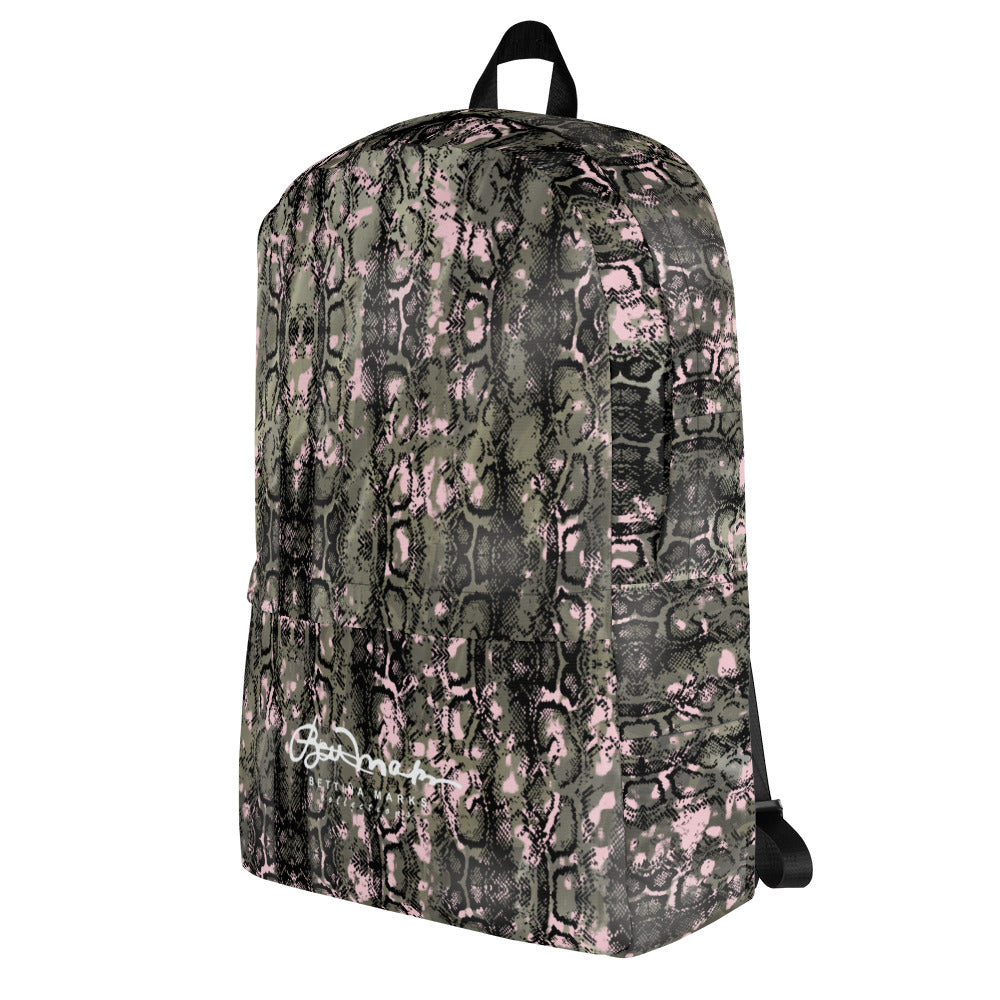 Pink Snake Skin Backpack