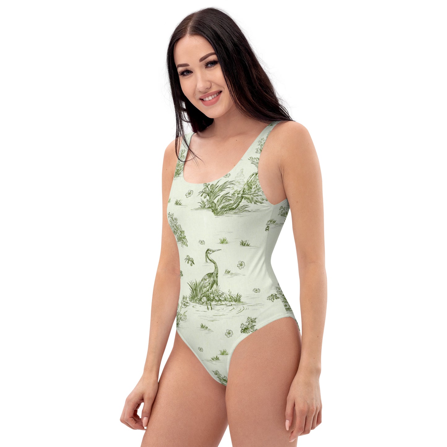 Toiles de Jouy tree Hugging Forest Green One-Piece Swimsuit