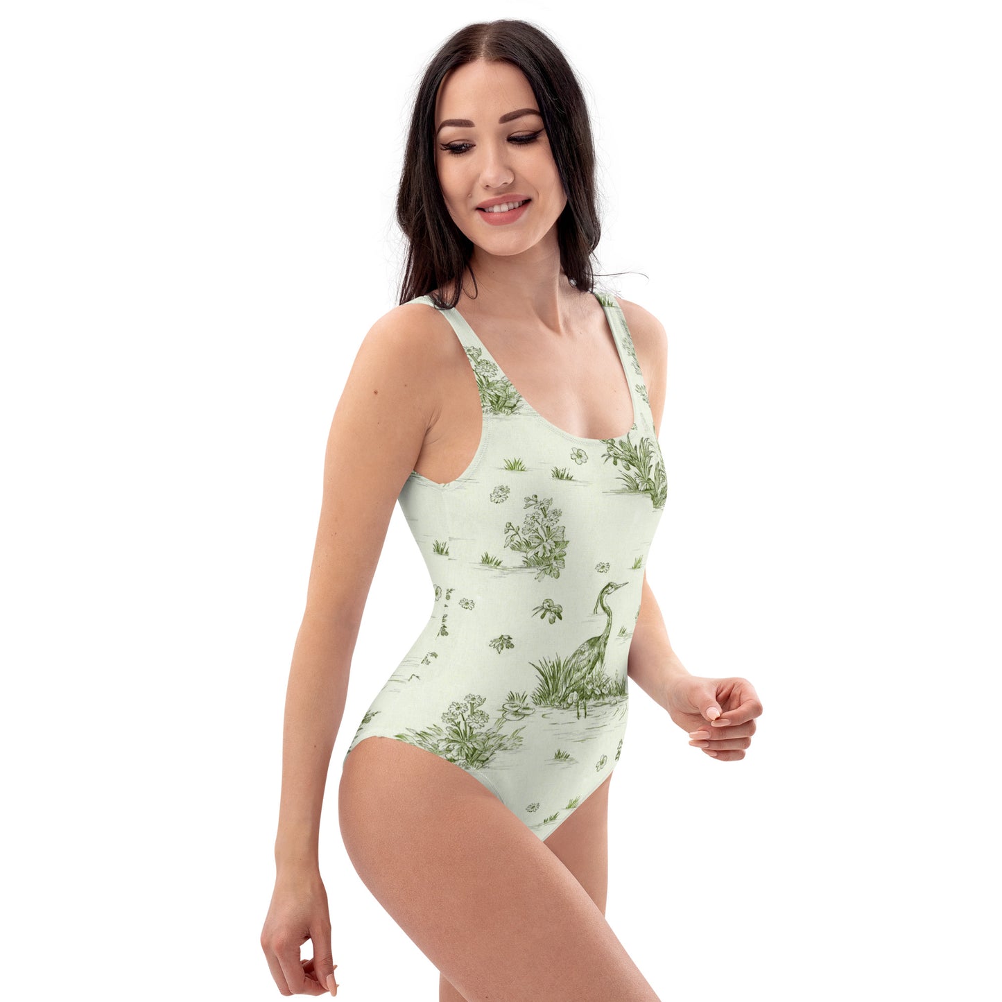 Toiles de Jouy tree Hugging Forest Green One-Piece Swimsuit