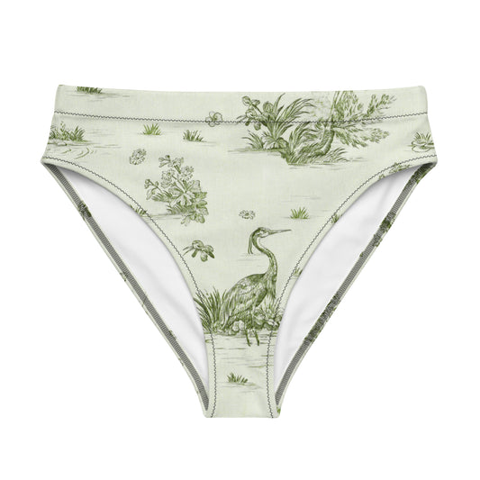 Toiles de Jouy tree Hugging Forest Green Recycled high-waisted bikini bottom
