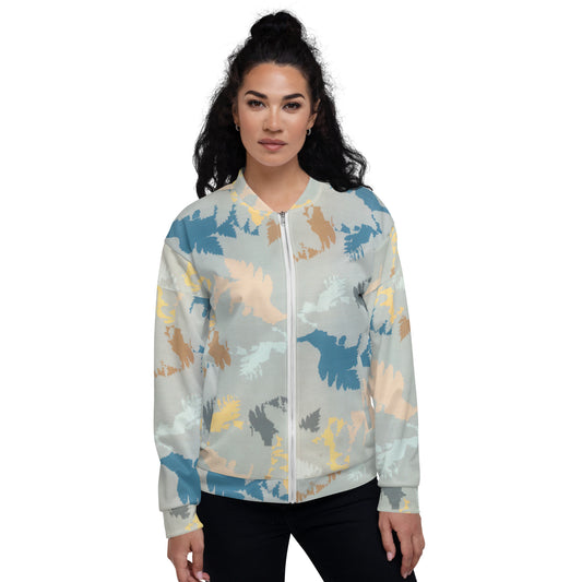 Recycled Unisex Bomber Jacket - Abstract Forest - Women