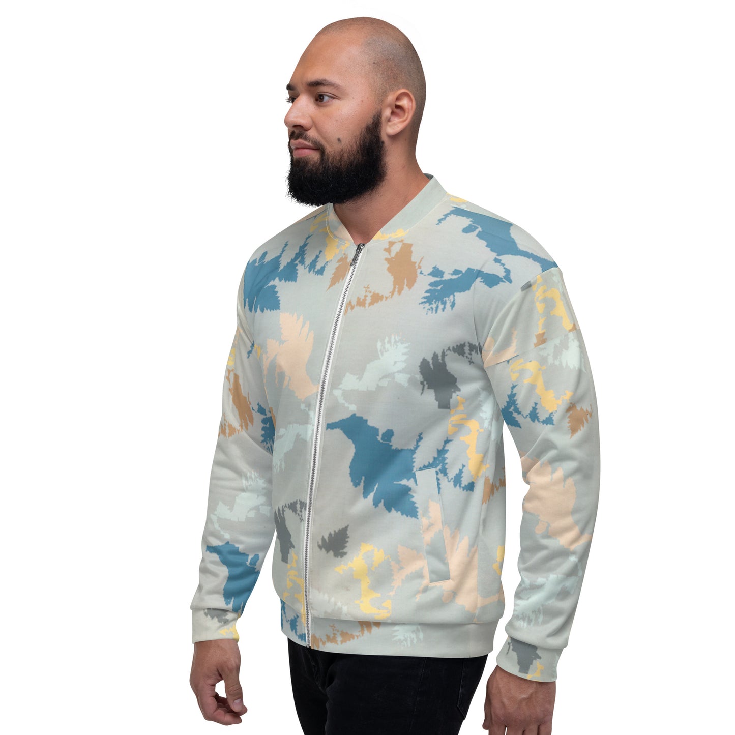 Recycled Unisex Bomber Jacket - Abstract Forest - Men