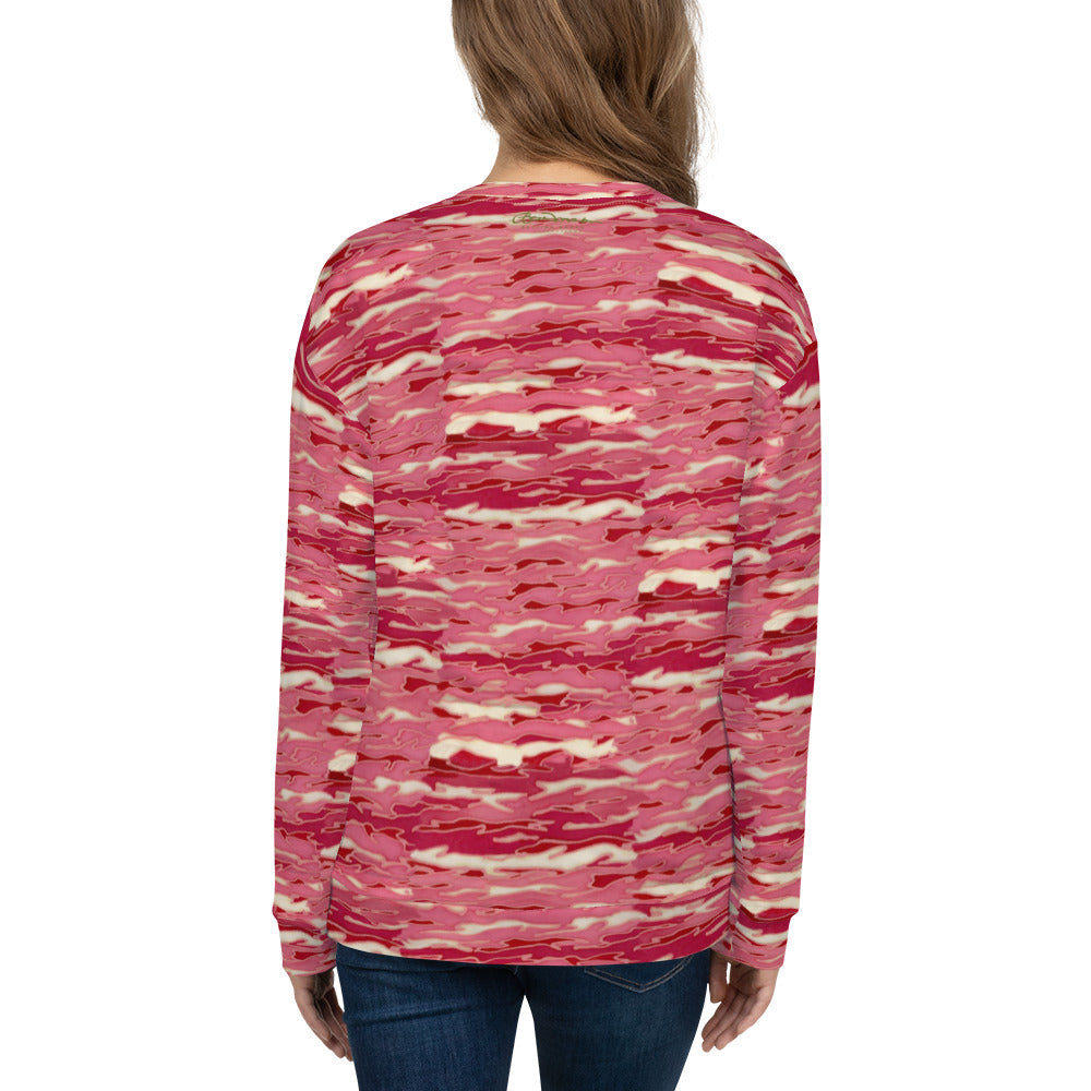 Recycled Unisex Sweatshirt - Pink Camouflage Lava  - Women