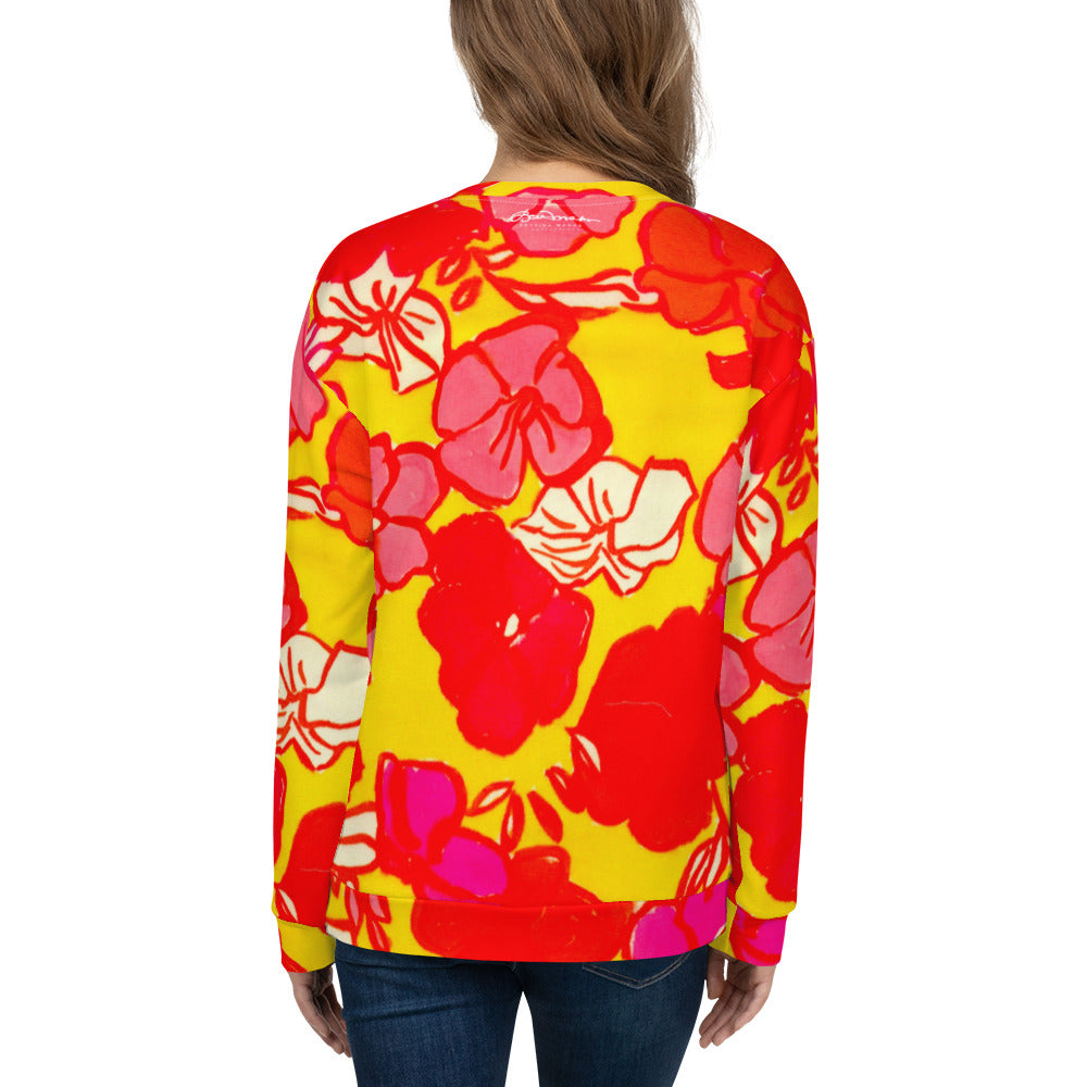 Recycled Unisex Sweatshirt - Sixties Floral - Women