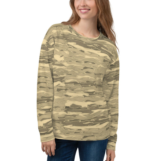 Recycled Unisex Sweatshirt - Sand Camouflage Lava  - Women