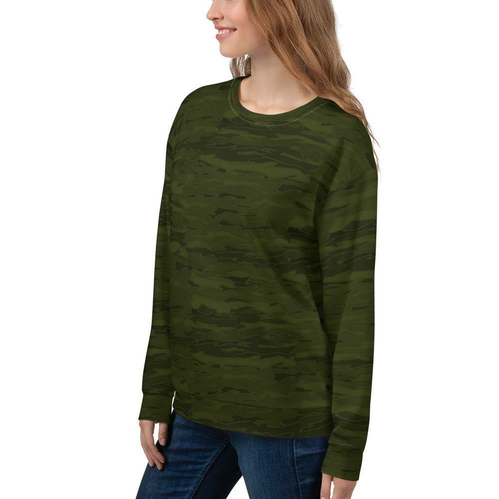 Recycled Unisex Sweatshirt - Army Camouflage Lava - Women