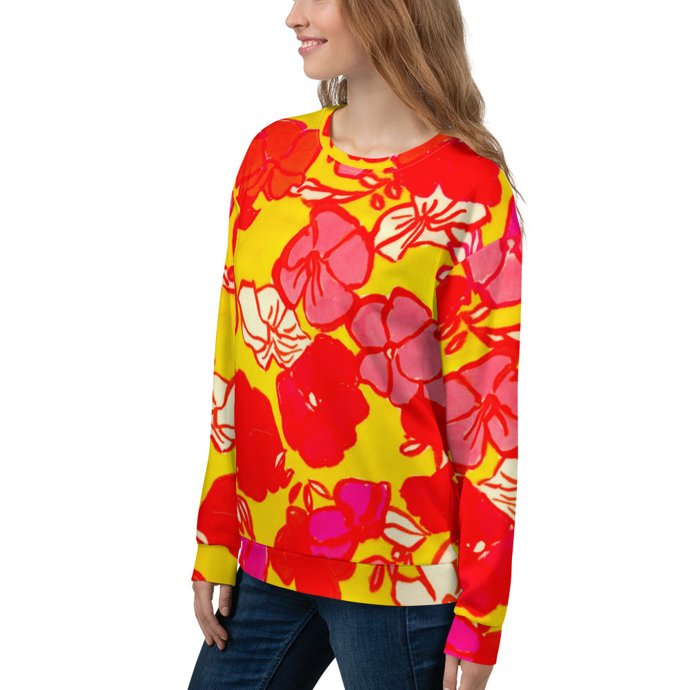 Recycled Unisex Sweatshirt - Sixties Floral - Women
