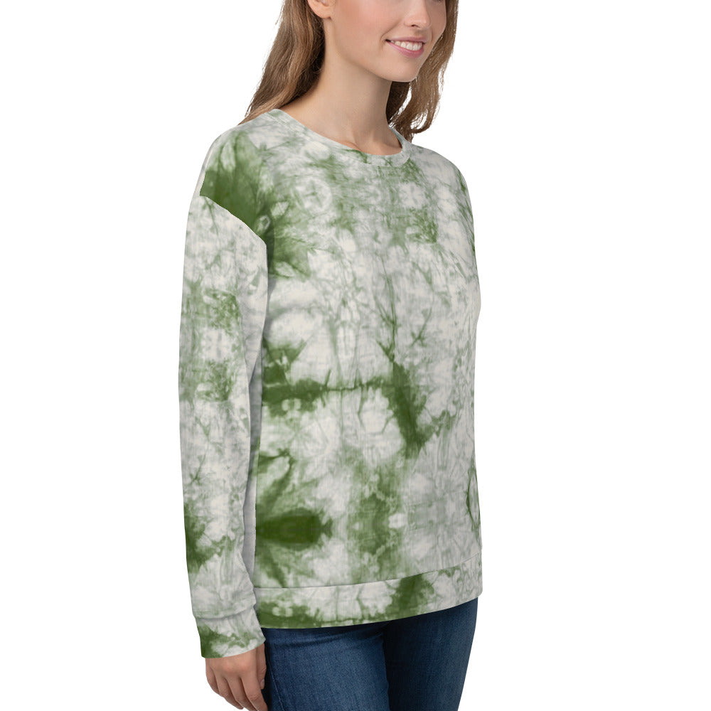 Recycled Unisex Sweatshirt - Sage Tie Dye - Women