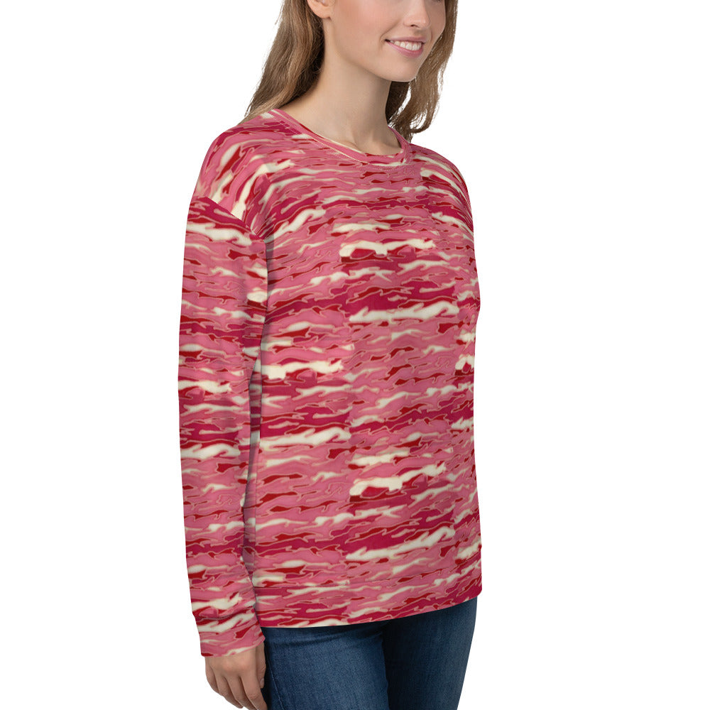 Recycled Unisex Sweatshirt - Pink Camouflage Lava  - Women