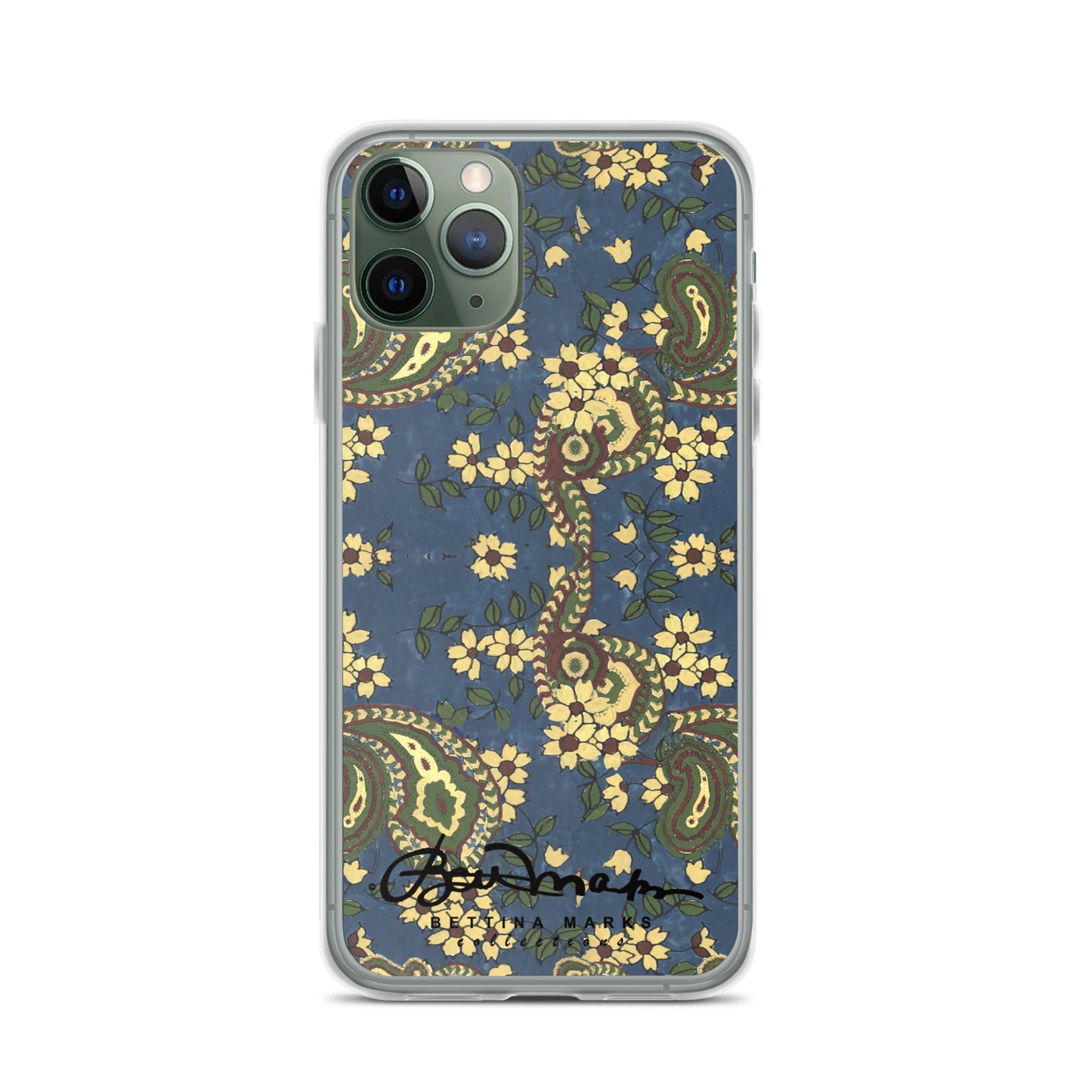 Vintage Blue Paisley Iphone 15 Pro Clear Phone case
