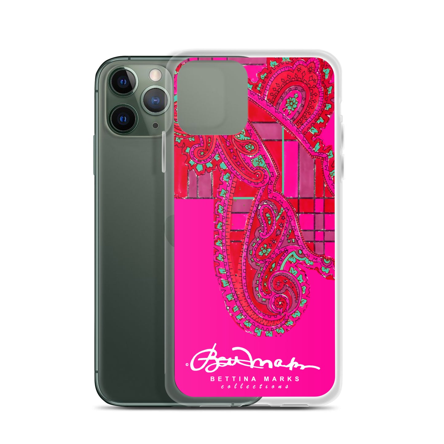 Pink Paisley Plaid Iphone Clear Case
