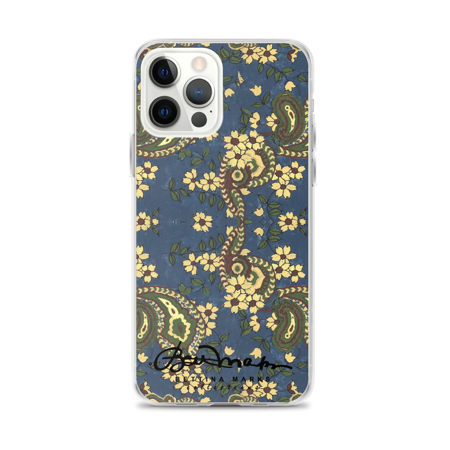 Vintage Blue Paisley Iphone 15 Pro Clear Phone case