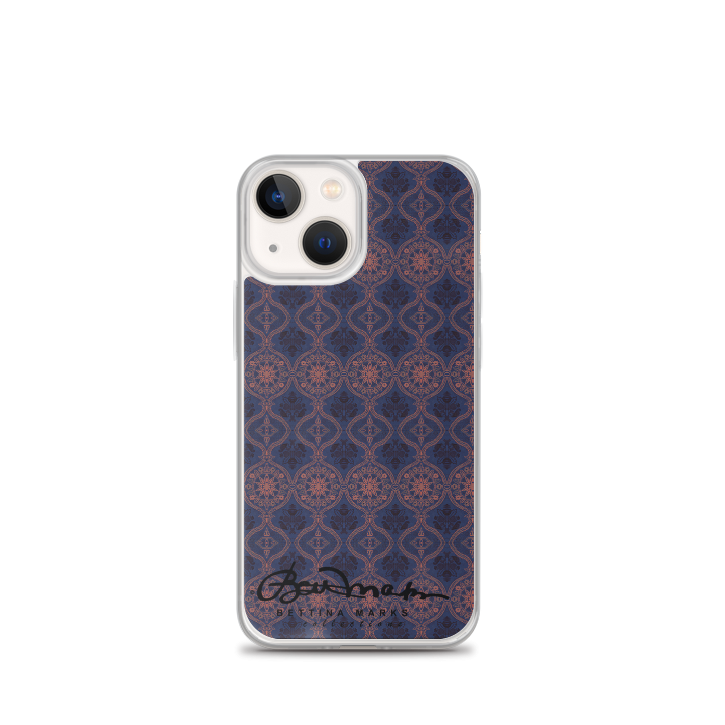 Sargasso Blue and Mellow Rose Damask Tough iPhone X Case