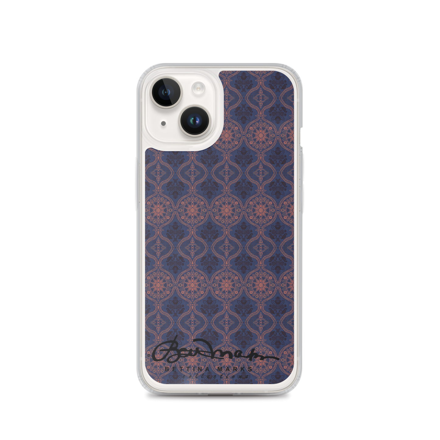 Sargasso Blue and Mellow Rose Damask Tough iPhone X Case