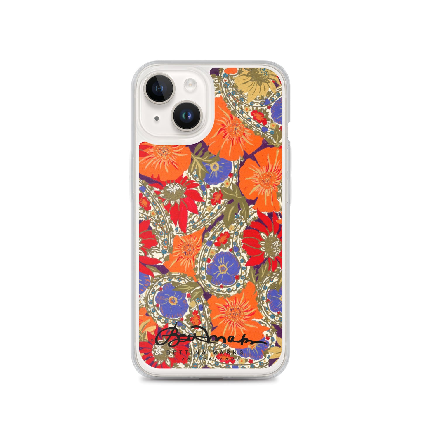 Orange Paisley Clear Case for iPhone®