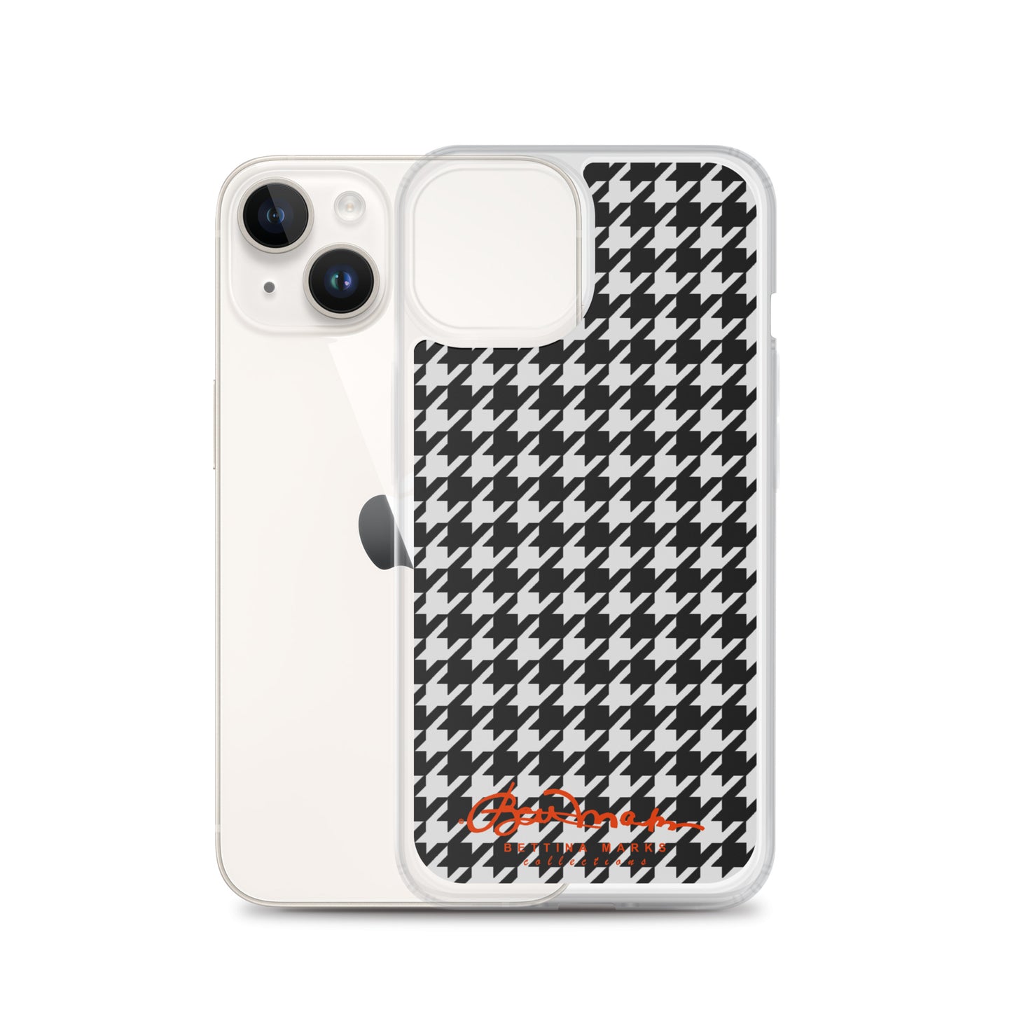 Black & White Houndstooth Clear Case for iPhone®