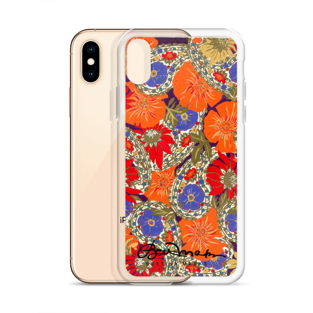 Orange Paisley Clear Case for iPhone®