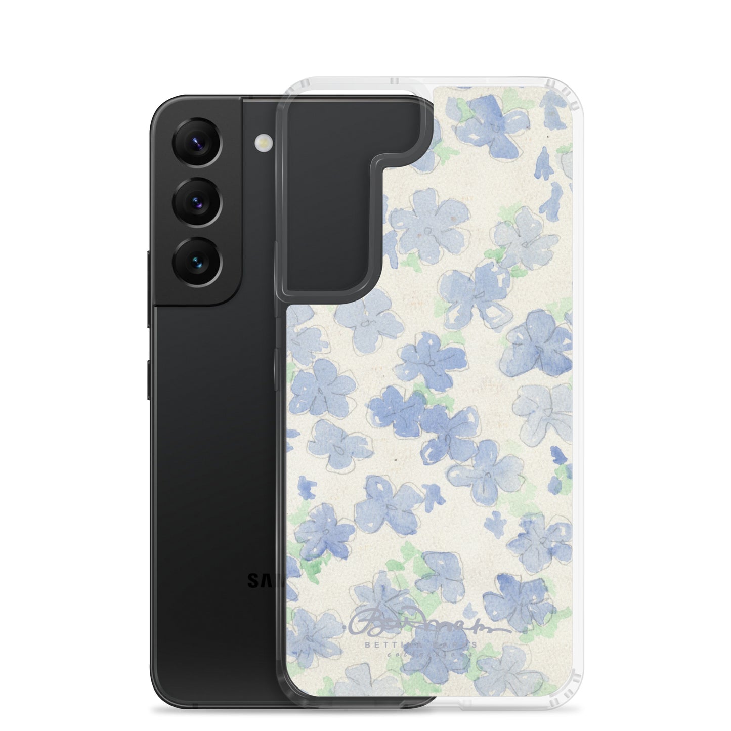 Blu&White Watercolor Floral Samsung Case (select model)
