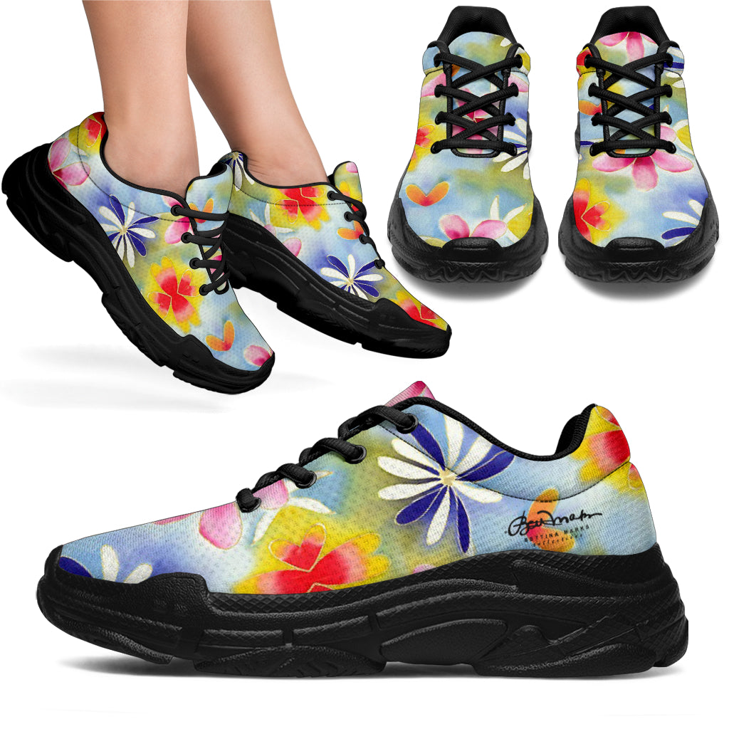 Sunrise Floral Athletic Sneakers