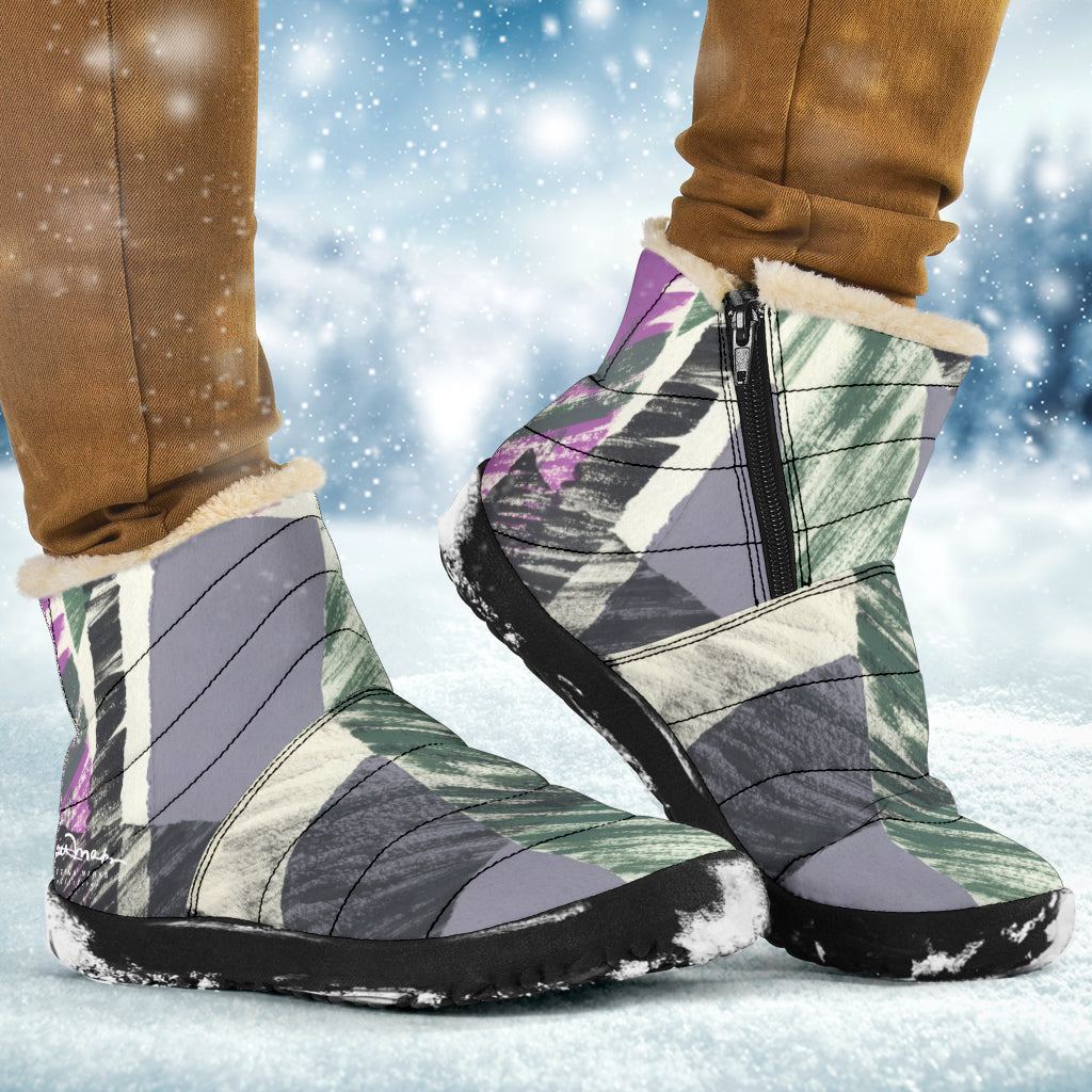 Abstract Collage Winter Boots