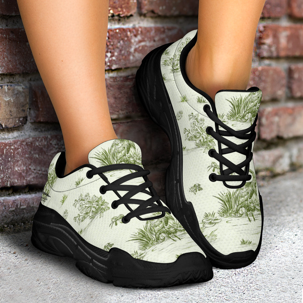 Toiles de Jouy tree Hugging Forest Green Athletic Sneakers