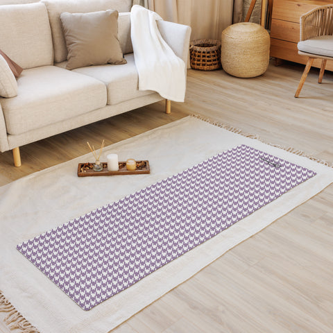 Lilac Houndstooth Yoga Mat