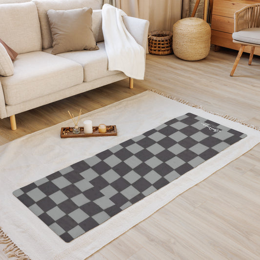 Grey Checkerboard Yoga Mat