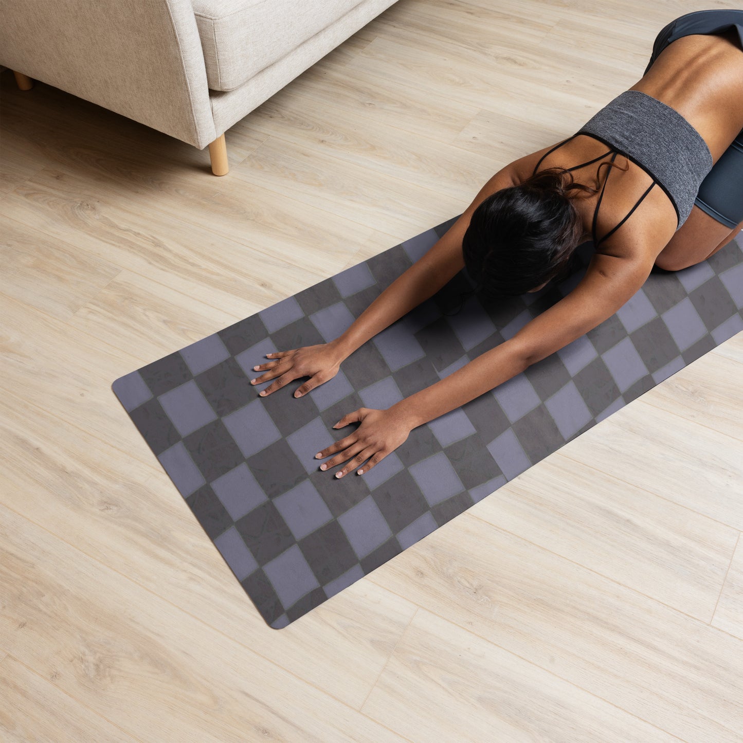 Slate Checkerboard Yoga Mat