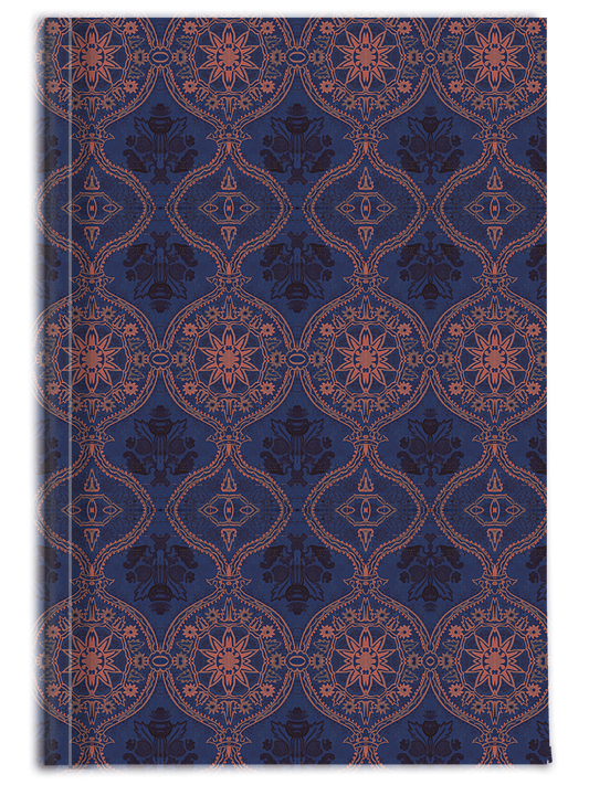 Sargasso Blue and Mellow Rose (coloured) Damask Journal