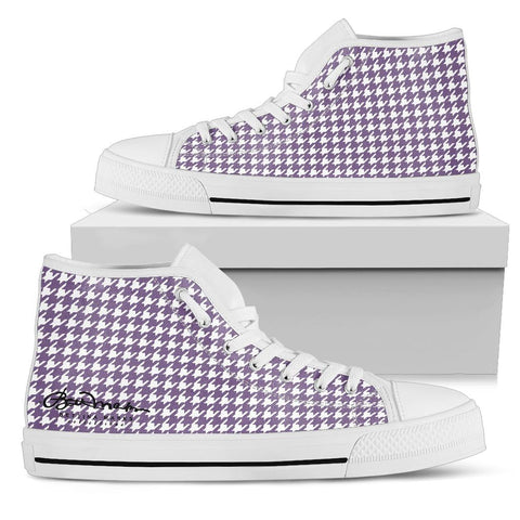 Lilac Houndstooth High Top Sneakers