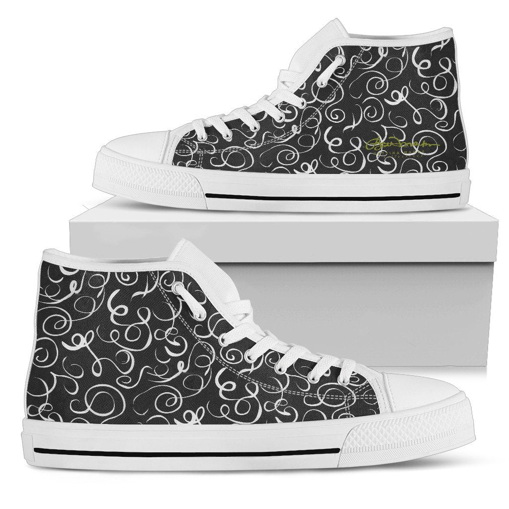 B&W  Squiggles High Top Sneakers
