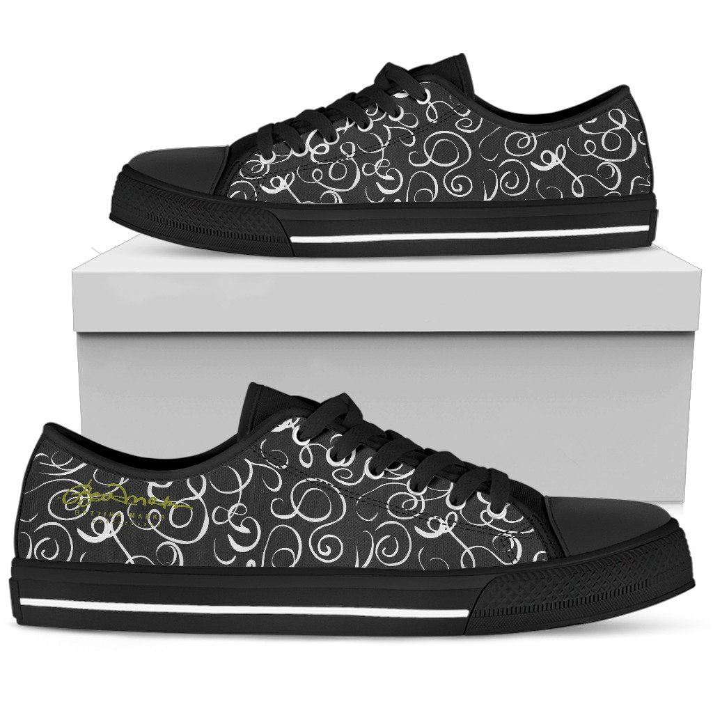 B&W  Squiggles Low Top Sneakers