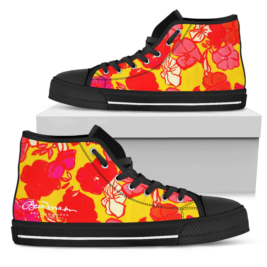 Sixties Floral High Top Sneakers