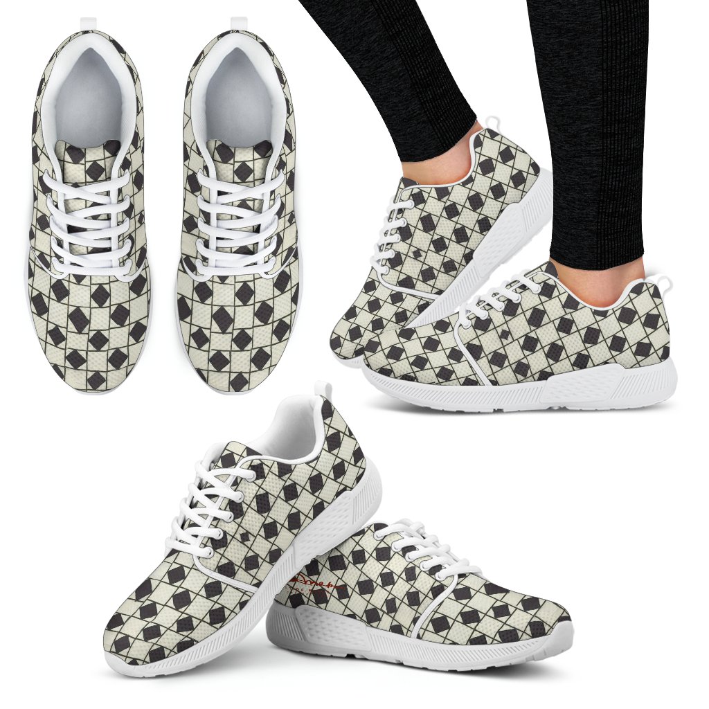 B&W Checkerboard Athletic Sneakers