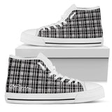 Grey Tight Plaid High Top Sneakers