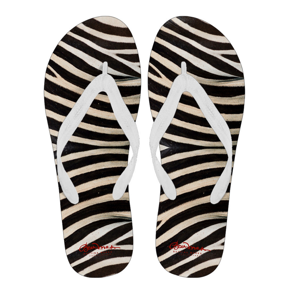 Zebra Flip Flops