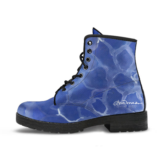 Blue Pool Leather Boots (Vegan)