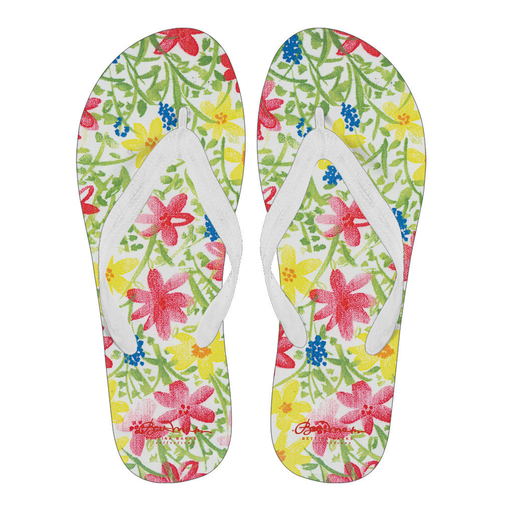 Wildflower Women's White Flip Flops