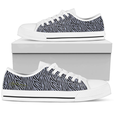 Grey Zebra Low Top Sneakers