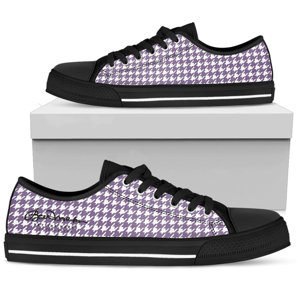Lilac Houndstooth Low Top Sneakers