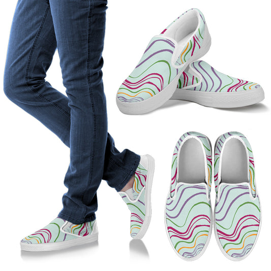 Psychedelic Spring Slip On Sneakers