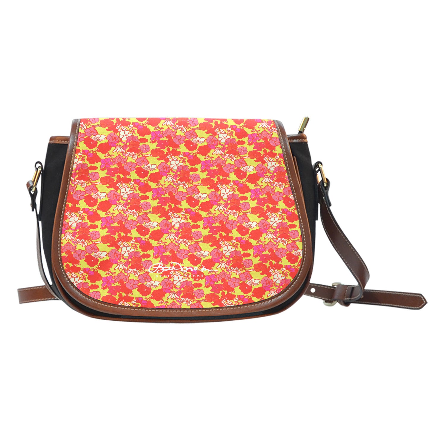 Sixties Floral Saddle Shoulder Bag