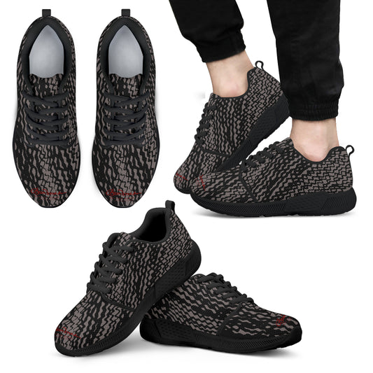 Charcoal Tire Scribbles Athletic Sneakers