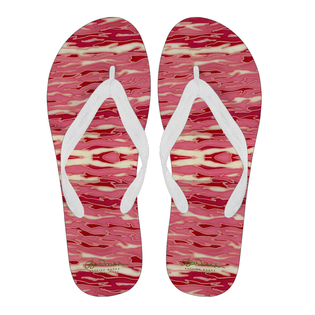 Pink Camouflage Lava Flip Flops