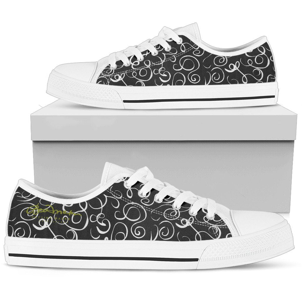 B&W  Squiggles Low Top Sneakers