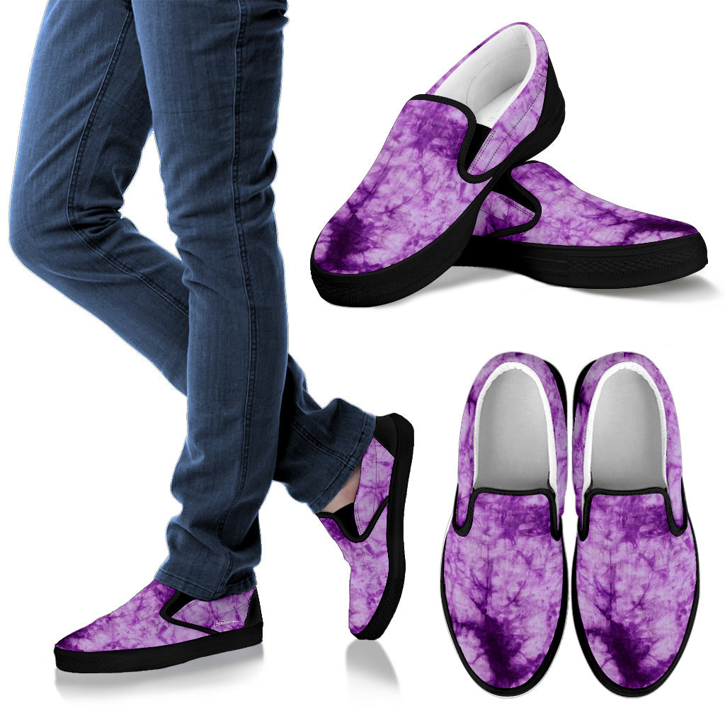 Purple Tie Dye Slip On Sneakers