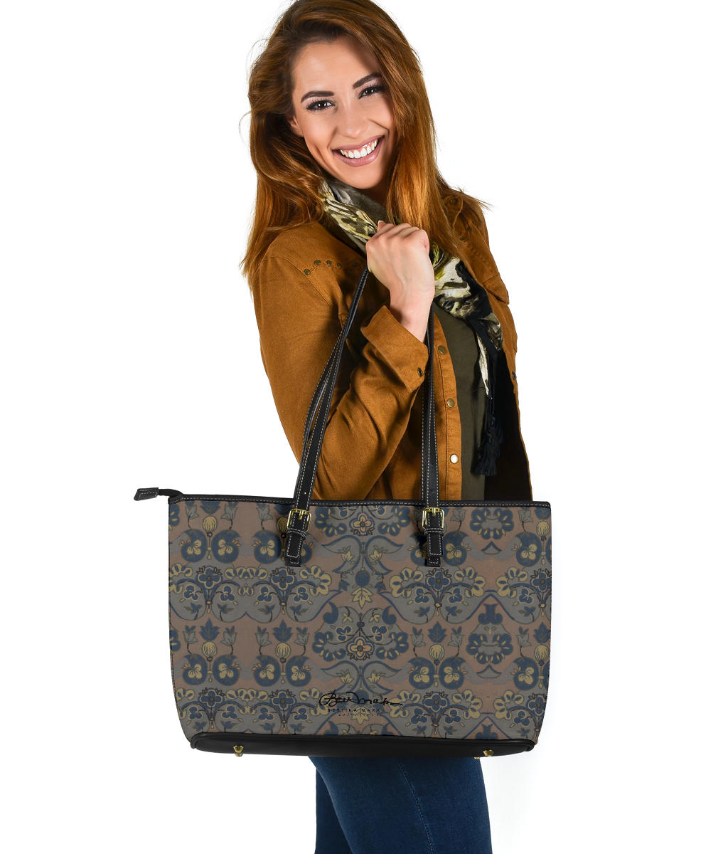 Not Quite Paisley On Light Brown Large Tote Bag